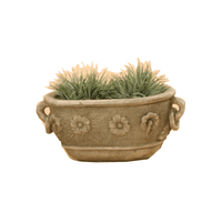 Thumbnail for Mortaio Anello Oval Pot Cast Stone Outdoor Garden Planter Planter Tuscan 