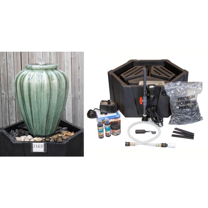 One of a Kind FNT2163 Ceramic Vase Complete Fountain Kit Vase Fountain Blue Thumb 