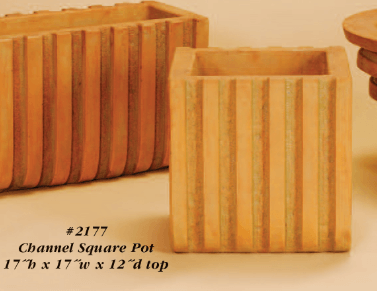 Channel Square Pot Cast Stone Outdoor Garden Planter Planter Tuscan 
