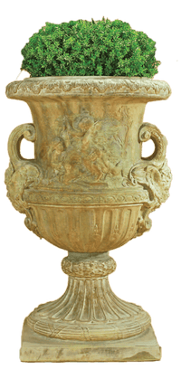 Thumbnail for Swag Column Cast Stone Outdoor Garden Planter Planter Tuscan 