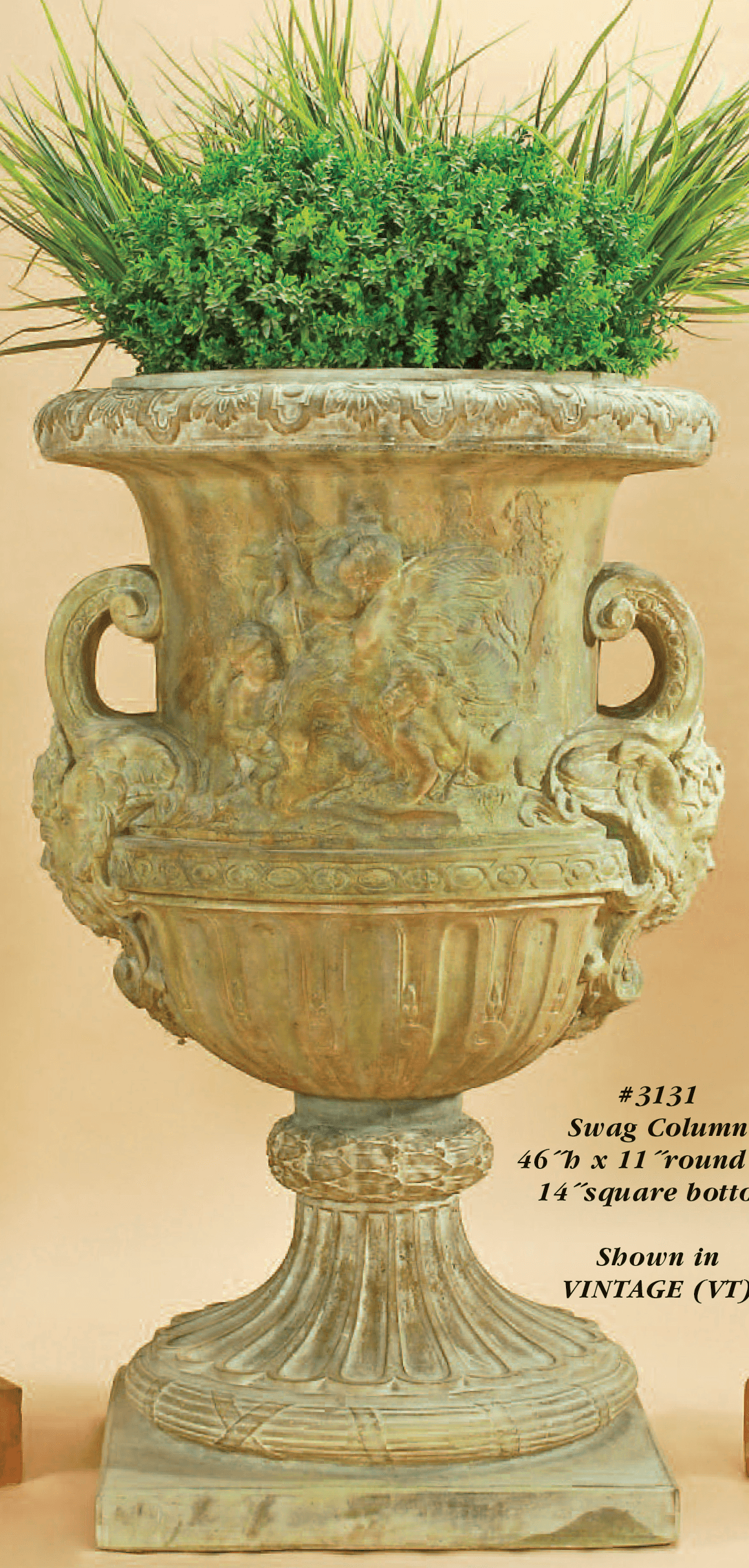Maximus Urn Cast Stone Outdoor Garden Planter Planter Tuscan 