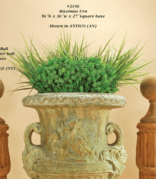 Maximus Urn Cast Stone Outdoor Garden Planter Planter Tuscan 