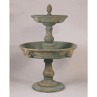 Thumbnail for Appia Antica Two Tier Lion Cast Stone Outdoor Garden Fountain Fountain Tuscan 