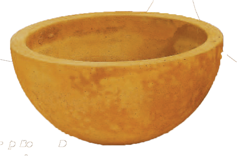 Deep Bowl Cast Stone Outdoor Garden Planter Planter Tuscan 