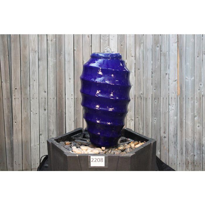 One of a Kind FNT2208 Ceramic Vase Complete Fountain Kit Vase Fountain Blue Thumb 
