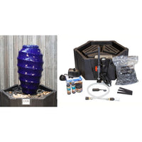Thumbnail for One of a Kind FNT2208 Ceramic Vase Complete Fountain Kit Vase Fountain Blue Thumb 