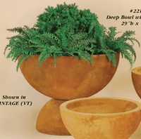 Thumbnail for Deep Bowl with Base Cast Stone Outdoor Garden Planter Planter Tuscan 