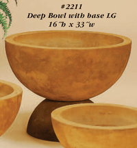 Thumbnail for Deep Bowl with Base Cast Stone Outdoor Garden Planter Planter Tuscan 