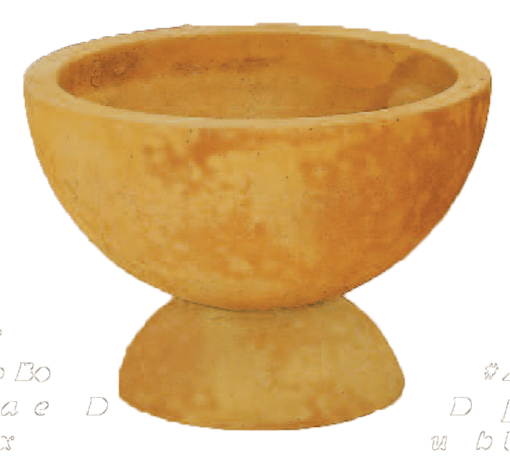 Deep Bowl with Base Cast Stone Outdoor Garden Planter Planter Tuscan 