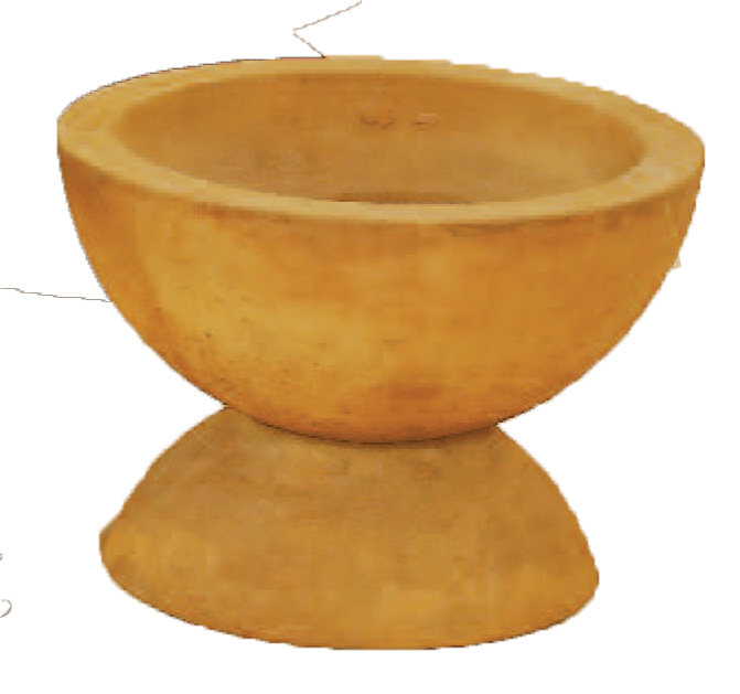 Deep Bowl with Base Cast Stone Outdoor Garden Planter Planter Tuscan 