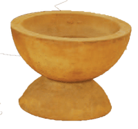 Thumbnail for Deep Bowl with Base Cast Stone Outdoor Garden Planter Planter Tuscan 