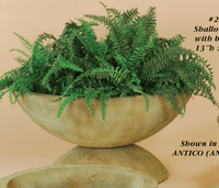 Thumbnail for Shallow Bowl with Base Cast Stone Outdoor Garden Planter Planter Tuscan 