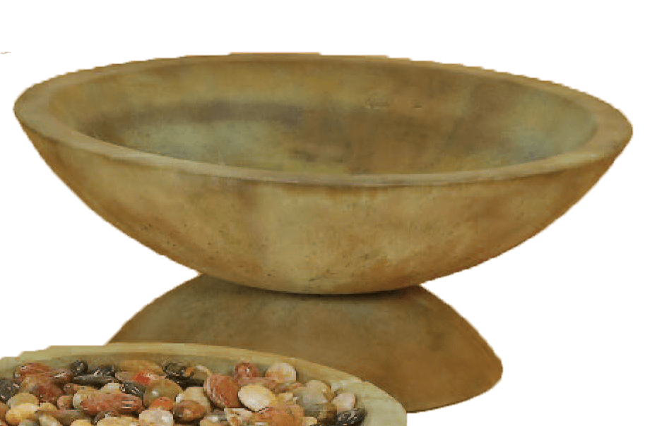 Shallow Bowl with Base Cast Stone Outdoor Garden Planter Planter Tuscan 