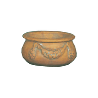 Thumbnail for Conchina Round Cast Stone Outdoor Garden Planter Planter Tuscan Natural (N) Large 