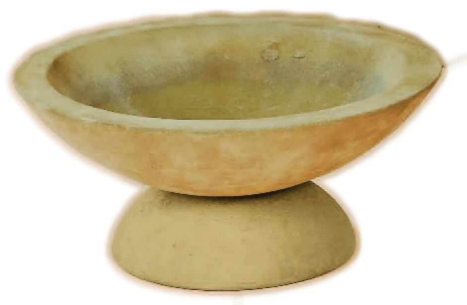 Shallow Bowl with Base Cast Stone Outdoor Garden Planter Planter Tuscan 
