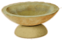 Thumbnail for Shallow Bowl with Base Cast Stone Outdoor Garden Planter Planter Tuscan 