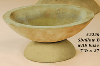 Thumbnail for Shallow Bowl with Base Cast Stone Outdoor Garden Planter Planter Tuscan 