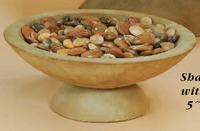 Thumbnail for Shallow Bowl with Base Cast Stone Outdoor Garden Planter Planter Tuscan 