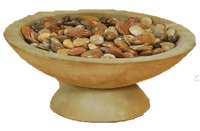 Thumbnail for Shallow Bowl with Base Cast Stone Outdoor Garden Planter Planter Tuscan 