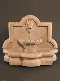 Thumbnail for Lion Quatrefoil Wall Fountain, Large Fountain Fiore Stone 