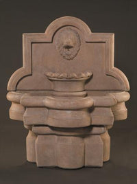 Thumbnail for Lion Quatrefoil Wall Fountain, Small Fountain Fiore Stone 