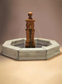Thumbnail for Bella Fountain Tall with Octogon Pond (Black Tub) Fountain Fiore Stone 