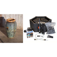 Thumbnail for Tuscany FNT2361 Ceramic Triple Vase Complete Fountain Kit Vase Fountain Blue Thumb 