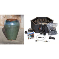 Thumbnail for Tuscany FNT2369 Ceramic Triple Vase Complete Fountain Kit Vase Fountain Blue Thumb 