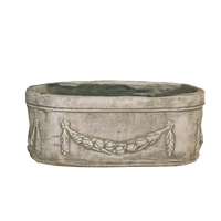 Thumbnail for Oval Box Cast Stone Outdoor Garden Planter Planter Tuscan Natural (N) Large 