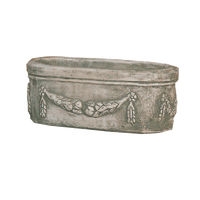Thumbnail for Oval Box Cast Stone Outdoor Garden Planter Planter Tuscan Natural (N) Small 