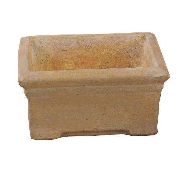 Low Footed Square Pot Cast Stone Outdoor Garden Planter Planter Tuscan 