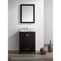 Thumbnail for Eviva Aberdeen 24 Transitional Espresso Vanity with White Carrera Countertop Vanity Eviva 