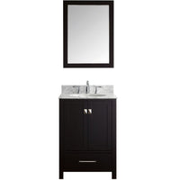 Thumbnail for Eviva Aberdeen 24 Transitional Espresso Vanity with White Carrera Countertop Vanity Eviva 