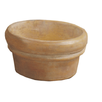 Thumbnail for Low Rolled Rim Pot Cast Stone Outdoor Garden Planter Planter Tuscan 
