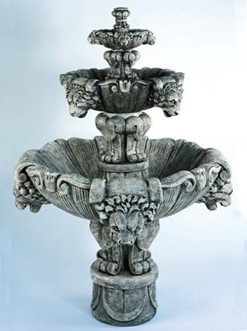 Lion Fountain, Medium Fountain Fiore Stone 