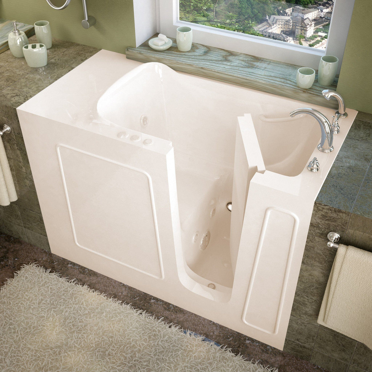 MediTub Walk-In 26 x 53 Right Drain Biscuit Whirlpool Jetted Walk-In Bathtub Walk In Tubs MediTub 