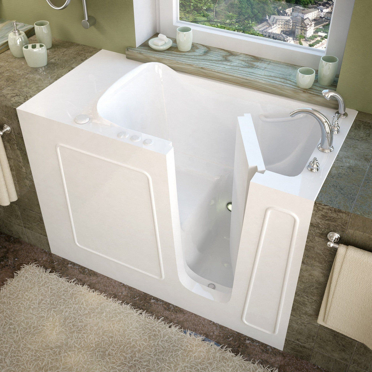 MediTub 2653RWS Walk-In 26 x 53 Right Drain White Soaking Walk-In Bathtub Walk In Tubs MediTub 