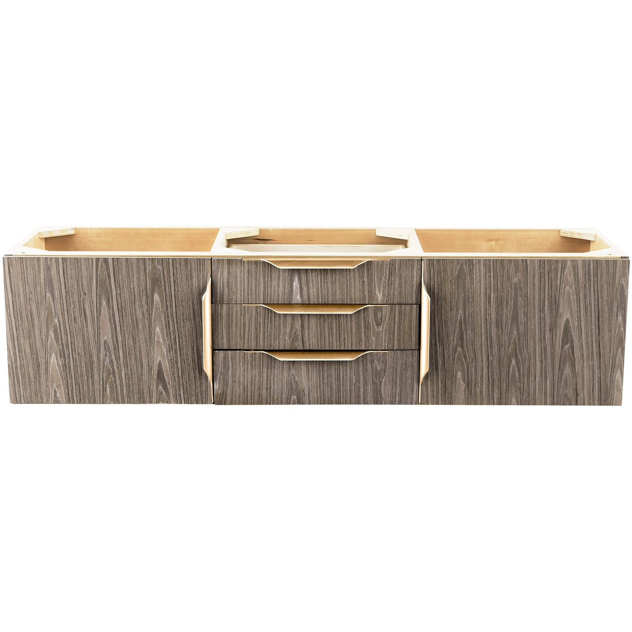 James Martin Mercer Island 59" Double Vanity Vanity James Martin Ash Gray - Radiant Gold Cabinet Only 