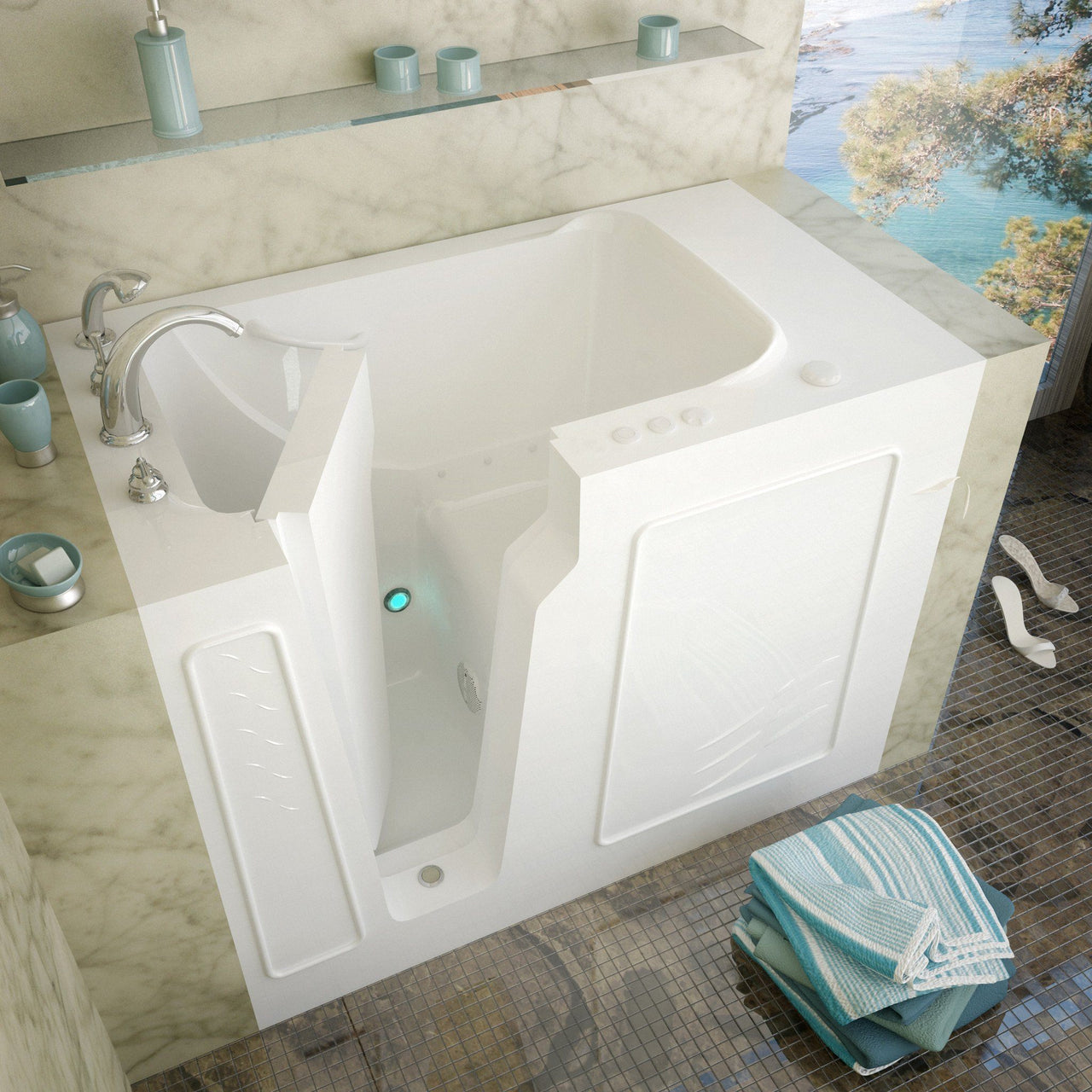 MediTub 2952LWA Walk-In 29 x 52 Left Drain White Air Jetted Walk-In Bathtub Walk In Tubs MediTub 