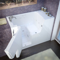 Thumbnail for MediTub Wheel Chair Accessible 29 x 53 Left Drain White Whirlpool & Air Jetted Wheelchair Accessible Bathtub Walk In Tubs MediTub 