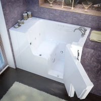 Thumbnail for MediTub 2953WCARWD Wheel Chair Accessible 29 x 53 Right Drain White Whirlpool & Air Jetted Wheelchair Accessible Bathtub Walk In Tubs MediTub 