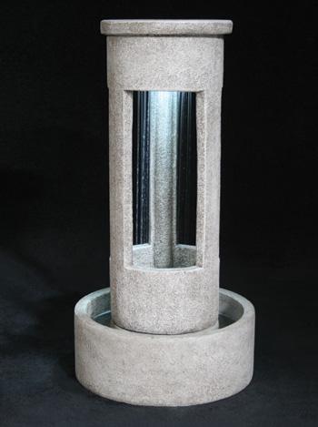 Cylinder Rain Fountain with Basin Fountain Fiore Stone 