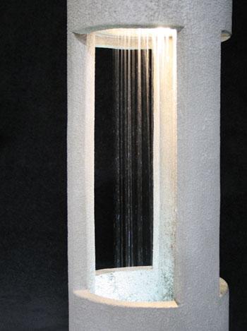 Cylinder Rain Fountain with Basin Fountain Fiore Stone 