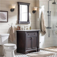 Thumbnail for Eviva Preston 31″ Aged Chocolate Traditional Bathroom Vanity w/ White Carrara Top Vanity Eviva 