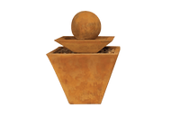 Thumbnail for Two Tier Tapered Square Outdoor Cast Stone Garden Fountain Fountain Tuscan 