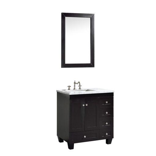 Eviva Acclaim 28″ Transitional Bathroom Vanity w/ White Carrara Top Vanity Eviva 