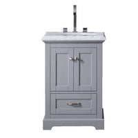 Thumbnail for Eviva Houston 24″ Bathroom Vanity w/ Double Ogee Edge White Carrara Top Vanity Eviva Grey 