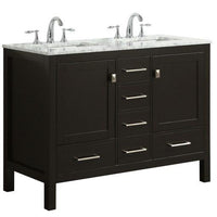 Thumbnail for Eviva Aberdeen 48″ Transitional Double Sink Bathroom Vanity w/ White Carrara Top Vanity Eviva 