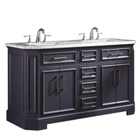 Thumbnail for Eviva Glory 60″ Bathroom Vanity with Carrara Marble Counter-top and Porcelain Sink Vanity Eviva Dark Grey 