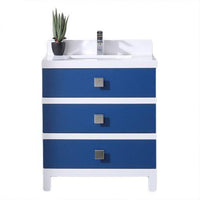 Thumbnail for Eviva Sydney 30 Inch Blue and White Bathroom Vanity with Solid Quartz Counter-top Vanity Eviva 